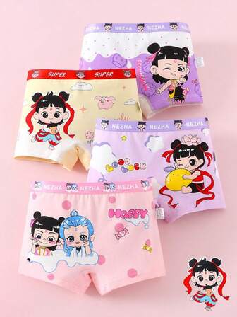6 Pcs Braga Bóxer Niña Algodón 100% Cómodos Dulces Suaves Duraderos Ajustables Calidad