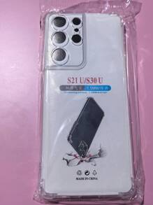 1pc Transparent Four-Corner Anti-Drop Case, Compatible With Samsung Series, Samsung Phone Transparent Four-Corner Anti-Drop Case, Phone Case, Protective Cover, Phone Shell, Phone Sleeve, Anti-Drop Phone Case, Transparent Phone Case, Minimalist Phone Case, Solid Color Phone Case, Transparent Phone Case, TPU Phone Case Anti-Drop (Military-Grade Anti-Drop)