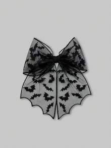 Christmas Lace Bow Hair Clips Bat Black Hairpins Girls Spooky Festival Costume Decoration Gothic Headwear Hair Accessories,Christmas Hair Accessories,Random Style