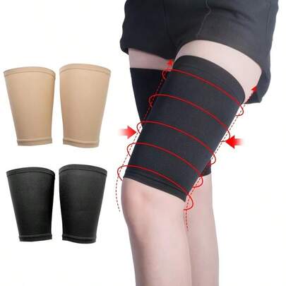 1Pair Of Ultra-Thin Elastic Breathable Thigh Compression Sleeve For Men And Women Slim Fit And Muscle Support