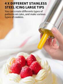 Cookie Press 20pcs Set Including Biscuit Machine, Aluminum Alloy Cream Icing Piping Gun For Baking
