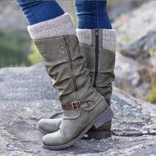 Women Over-The-Knee Boots - Red - View 4