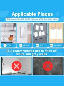 Self-Adhesive Clips, Wall Hanging Tapestry Clips, Plastic Sticky Clips, Small Hanging Spring Clips, Double-Sided Sticky Spring Clips, Suitable For Posters, Photos, Flags, Hooks, Home & Office Use - Clear - View 6