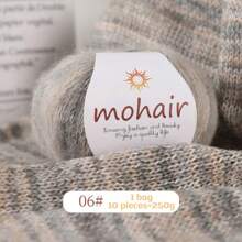 250g/Packung, 10 Stücke Farbverlauf Mohair Garn Kugeln, Zebra gestreifter Stil, DIY Strickmaterial für modische Hohlpullover, Schals, Mützen, Schals