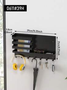 1 st väggmonterat nyckelställ, klädkrokar, med 6/8/10 krokar - postorganisatör och nyckelhållare, lämplig för entré, kök, badrum, vardagsrum, hall, kontor, väggmonterade krokar