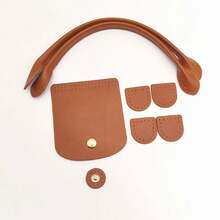 一套PU皮革手提包 - DIY钩针编织包包制作，含手柄、纽扣和包套 - 彩色 - 查看 9