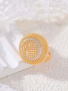 1 件 14K 镀金 0.25μm 厚可爱蘑菇形几何戒指