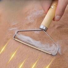 1/2pcs Manual Pet Grooming Brush, Efficient Deshedding Tool, Dual-Sided Stainless Steel Blade With Ergonomic Wooden Handle, Suitable For Cats, Dogs, Mother's Day & Back To School Gift - Multicolor - View 4