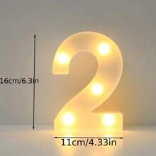 6.3 英寸可定制 LED 字幕灯 - 1 件，壁挂式，电池供电 - 非常适合婚礼、生日、家居装饰 - 白色 - 查看 41