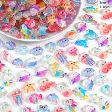 50/30/20/10pcs Glow-In-The-Dark Ocean Animal Decorations - Glow Under Blacklight, Pastel Colors (Pink, Blue, Purple, Transparent), Resin Marine Life For Aquarium, Party Favors, Fairy Gardens, DIY Crafts - No Electricity Needed, Indoor/Outdoor Use, Aquarium Decorations, Fairygarden Ornaments, Whimsical Design, Durable Decor Items, Glow In The Dark, Handcrafted Ornaments, Blacklight Reveal, Craft Enthusiasts