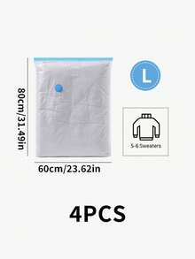 5 cái/4 cái/3 cái/1 cái Túi đựng chân không tiết kiệm không gian Thích hợp đựng quần áo, nệm, chăn, chăn bông, gối, chăn bông, khi đi du lịch và di chuyển - Trong sáng - Xem 14