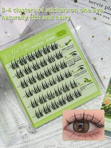 36 Stück individuelle Wimpernbüschel, tragen ohne Klebstoff nötig, C/D 0,07 mm 7-12 mm gemischte Länge, natürliches Aussehen, Wimpernbüschel mit Fllanganhaltendebige Wimpernverlängerungen, geeignet für Partys, Manga-Wimpern