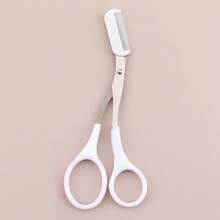 Tijeras para cejas color rosa con peine, set de maquinilla de afeitar para cejas con hoja de seguridad y funda de precisión, herramientas para dar forma a las cejas para mujeres, adecuado para uso en viajes o salón de belleza, accesorios de cabello, artículos esenciales de viaje, fácil de transportar, set para viajes, artículos de viaje, vacaciones, playa, regalo para mujeres y niñas