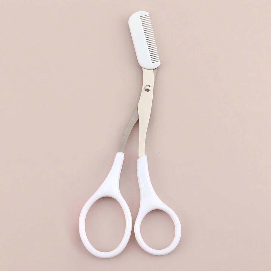 Tijeras para cejas color rosa con peine, set de maquinilla de afeitar para cejas con hoja de seguridad y funda de precisión, herramientas para dar forma a las cejas para mujeres, adecuado para uso en viajes o salón de belleza, accesorios de cabello, artículos esenciales de viaje, fácil de transportar, set para viajes, artículos de viaje, vacaciones, playa, regalo para mujeres y niñas