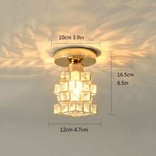 1pc Crystal Mini Pendant Light, Modern Minimalist Hallway Entrance Foyer Ceiling Light Fixture, Luxury Crystal, Bulb Not Included - Various - View 14