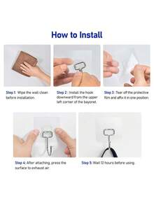 30pcs 33lbs(Max) Transparent Reusable Kitchen Curtain Hooks, Bathroom Towel Hooks, Heavy Duty Self-Adhesive Wall Hooks For Damage-Free Mounting - One Size Fits All - View 7