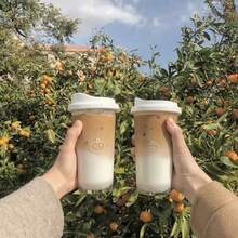 Botella de agua de plástico Kawaii para jugo, té de la leche, café, escuela Tritan, botella para beber a prueba de fugas, tazas creativas portátiles sin BPA - blanco-355ml - Ver 2