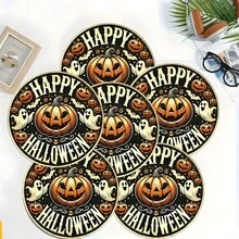 2 件/4 件/6 件万圣节南瓜图案印花硅胶餐垫，万圣节装饰，适用于餐桌、咖啡吧、四季装饰、可洗餐垫、房间装饰、杯垫、沥水垫、厨房餐桌垫、室内外派对装饰、家居装饰、理想礼物 - 彩色 - 查看 12