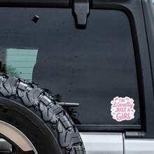 1张“我只是个女孩”乙烯基贴纸 - 可爱粉色女性化美学，适用于水瓶、日记本和笔记本电脑 | 防水贴纸，送给少女和年轻女性的完美礼物 - 彩色 - 查看 6