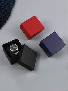 Cajas de regalo de reloj de nailon, caja de almacenamiento y exhibición de unicolor simple para relojes, organizador de joyería. Cajas de regalo de reloj de nailon, cajas de regalo para joyas con soporte para pulsera y almacenamiento cuadrado para relojes inteligentes y relojes de pulsera. Cajas de exhibición de joyería rectangulares para relojes, anillos y aretes.