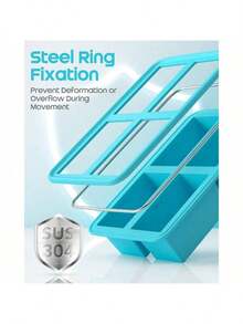 1 Cup Silicone Freezer Trays With Lid, 2 Pcs Ice Cube Freezer Molds, Silicone Ice Cube Tray, Easy Meal Prep, Silicone Mold For Soup And Food Storage - 1 - 查看 3