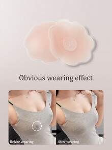 Cubrepezones de silicona, pétalos de silicona finos, invisibles y transpirables para el pecho de mujeres, pastillas antideslizantes para vestidos sin espalda y sin tirantes