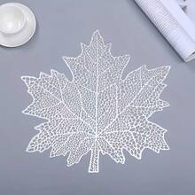 1/2/4/6/8/12pcs Hollow Maple Leaf Gold Foil Placemats, Asymmetrical Shape Dining Table Mats, Hotel Heat Insulation Bowl Pad, Coasters For Afternoon Tea