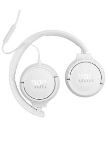 JBL Tune 520C 轻巧有线贴耳式耳机，配备 USB-C 接口，可折叠，舒适设计，纯低音，语音识别麦克风，可实现免提通话，3 键式遥控器，兼容手机、电脑、VR、PS5、Xbox 游戏机 - 白色 - 查看 3