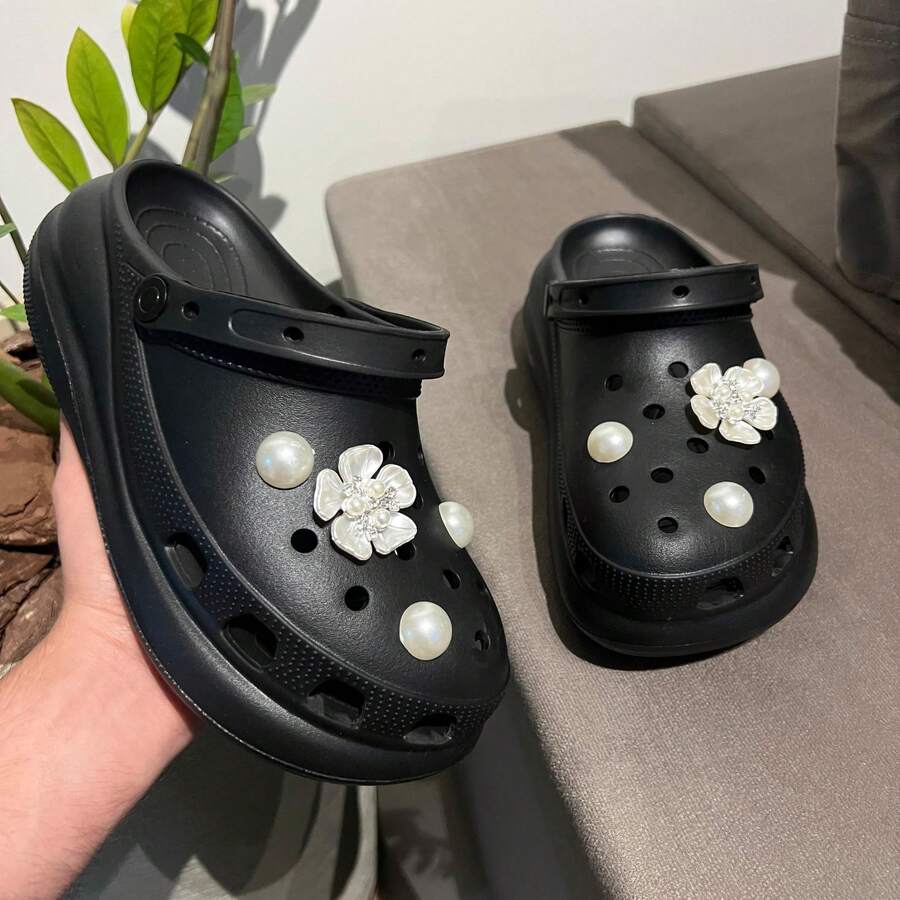 Luxury Platform Sandals With Personalized Embellishments, Lightweight And Comfortable - Black - View 1