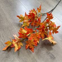 1pc 42.52 Inch Artificial Silk Maple Leaf Branch Set, Autumn Decorative Stems, Artificial Maple Leaves, Wedding Bouquet, Thanksgiving Decor