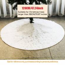 Jupe pour sapin de Noël en peluche de 78 cm/90 cm/120 cm/155 cm, blanche et moelleuse avec des éléments de flocons de neige. Jupe de décoration pour sapin de Noël, convient pour différentes tailles d'arbres, pour la décoration de Noël et du Nouvel An, décoration de la maison, décoration de la pièce, décorations de Noël d'hiver, cadeaux de Noël, décorations de Noël - Argent - Voir 12