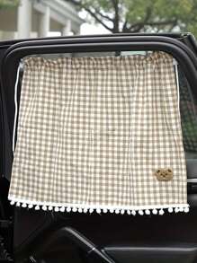 1 格子可爱熊设计汽车遮阳板 - 弹性吸盘车窗罩，防紫外线，耐用提花面料内饰配件，有趣的设计。 - 均碼 - 查看 6