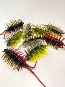 1 件/6 件/10 件，5.8 厘米/2.28 英寸仿真诱饵软饵虾，虾形软饵，模拟鱼尾运动，硅胶鱼饵，适用于淡水和咸水以及黑坑，黑鲈钓鱼设备，捕食者诱饵软尾蛆仿饵，假饵铅头钩 - 彩色 - 查看 3