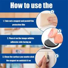 Magnetic Dots - Self Adhesive Magnet (0.8" X 0.8") Peel & Stick Circles Industrial Flexible Sticky Magnets Sheets Is Alternative To Squares, Stickers, Strip And Tape (5/10/15/20/25/30/35/40/50/100 Pcs) - Black - View 10