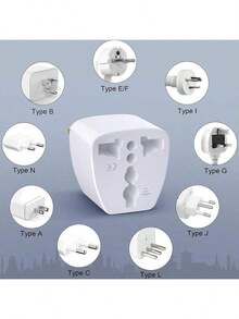 Global Travel Adapters, UK To EU/US/Australia Plug Adapters, 2-Pin To 3-Pin Socket Converter Plugs, Converter Types B/C/G/I Suitable For The US, UK, And Australia, 4-Piece Set