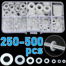 250/350/500 件白色尼龙扁环密封套件，防松脱塑料垫，适用于维修水龙头和水管家具 - 彩色 - 查看 2