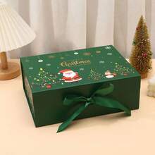 圣诞礼物包装礼盒，白色大号磁性翻盖丝带一体式折叠盒，圣诞礼品盒，圣诞礼物包装盒，一体式蝴蝶磁性礼盒 - 彩色 - 查看 20