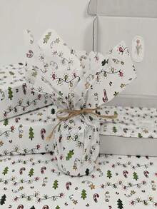 15/40 张、圣诞灯图案薄纸、圣诞树、糖果、星星 - 19.69 英寸 * 13.78 英寸、手工包装纸、易于保护的物品、礼品盒填充物、派对装饰 - 圣诞风格设计、耐用包装、节日包装、节日装饰 - 彩色 - 查看 6