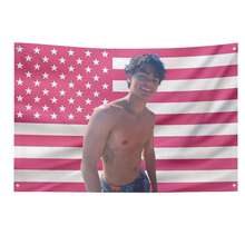 Tapiz de la bandera estadounidense de Malachi Barton, diseño de Estados Unidos de color rosa de Daniel, 150x90cm, poliéster con ojales de latón, decoración de pared Barton para dormitorio