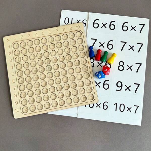 Wooden Early Education Multiplication Operation Disc Mathematics Teaching Aid Math Manipulatives