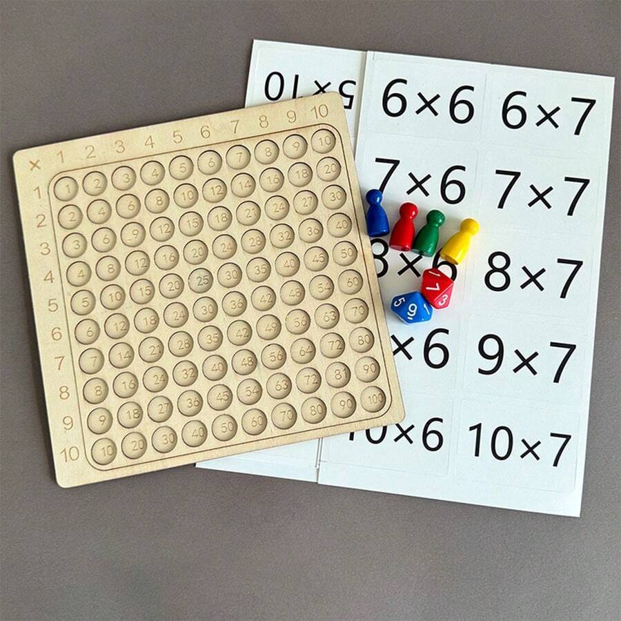 Wooden Early Education Multiplication Operation Disc Mathematics Teaching Aid Math Manipulatives