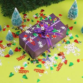 15克/30克/45克圣诞闪光亮片星星圣诞树雪花装饰圣诞老人亮片，适用于树脂圣诞贺卡、餐桌装饰、雪球工艺品、礼品、新年派对装饰、节日装饰品、家居装饰、圣诞装饰、房间装饰、冬季圣诞装饰、家居圣诞礼物、圣诞装饰