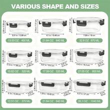 Hộp đựng thực phẩm bằng thủy tinh có nắp, chuẩn bị bữa ăn, hộp đựng thực phẩm trong bếp, hộp đựng cơm trưa chống rò rỉ, hộp đựng cơm trưa bằng thủy tinh kín khí, an toàn với lò vi sóng, lò nướng, tủ lạnh và máy rửa chén - Nhiều màu - Xem 3