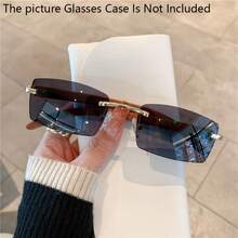 Unisex Luxury Wooden Frameless Glasses - Vintage Metal Frame, Brown Lenses, Decorative PC Lenses, Includes Metal Hinges And No Battery/Complex, Fashionable Glasses, Elegant Glasses - 金茶 - 查看 10