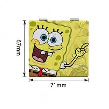 1 pezzo Specchio da trucco portatile pieghevole a doppia faccia con Mr. Krabs di Spongebob Squarepants