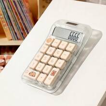 1pcs Transparent Color Solar Dual Power Calculator - Designed Cute And Compact, With Large Screen And Buttons, High-Precision 10 Digit Number Capability, Suitable For Offices, Schools, And Homes - one-size - View 10