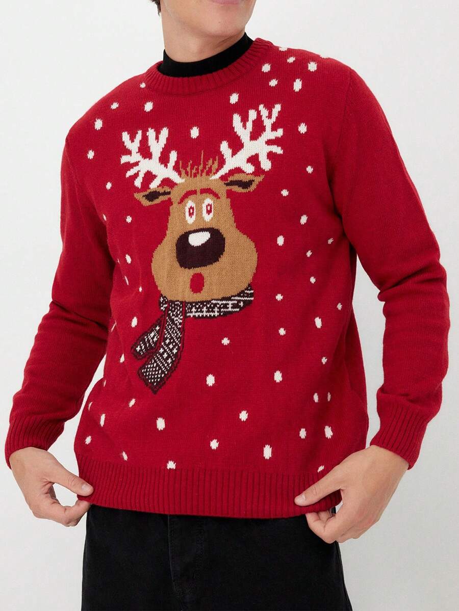 Suéter de punto navideño y de moda para hombre | Mode de Mujer | SHEIN ...