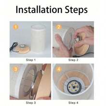 1pc Modern Scandinavian Wooden Frame Table Lamp With Linen Shade, Warm Light LED Lamp With USB Power, Creative Lamp For Bedroom, Living Room, Dining Room, Office - one-size - View 5