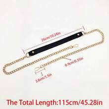 1 dây đeo vai thay thế 115cm, tay cầm bằng da PU thời trang với dây xích kim loại, phụ kiện túi đeo chéo - Nhiều màu - Xem 5