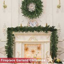 Realistyczny wieniec świąteczny o długości 5/6/9 stóp, naturalne drapowanie, miękki i giętki wianek cedrowy, realistyczny świąteczny wieniec dekoracyjny, odpowiedni na kominek, stół, schody, do dekoracji domu na zewnątrz, do pokoju, zimowa dekoracja świąteczna, prezent świąteczny do domu, dekoracja świąteczna - Zielony - Zobacz 2
